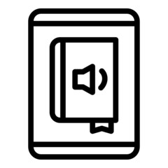 Poster - Digital audio book icon outline vector. Online study. Mobile media
