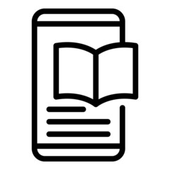 Poster - Online library book icon outline vector. People education. Digital study