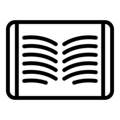 Sticker - Read study icon outline vector. Digital book. Online library