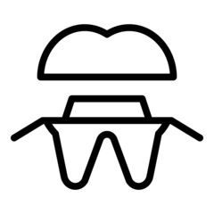 Sticker - Dentistry implant icon outline vector. Dental tooth. Crown care
