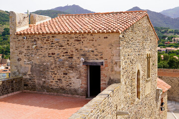 Sticker - house square ramparts of the medieval castle in Collioure city france