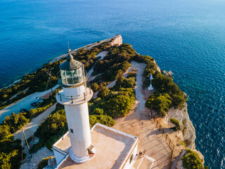 Wall Mural - aerial view of lefkada lighthouse travel landmark