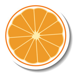 Sticker - Sliced orange in cartoon style