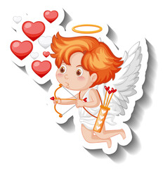 Canvas Print - Cupid boy holding bow and arrow