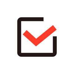 Poster - red checkbox icon. confirmation and decision. vectors.