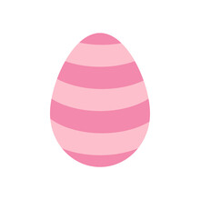 Vector Cute Easter Pink Striped Egg. Colorful Clipart.