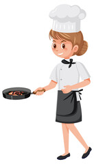 Wall Mural - A professional chef holding pan