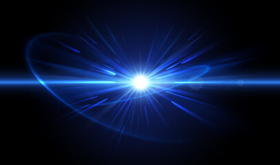 Wall Mural - abstract blue light rays effect