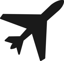 Poster - Plane. gray symbol icon on black background.eps