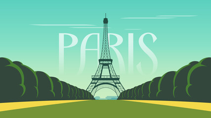 Vector illustration Paris France