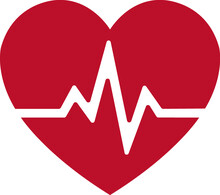 Heartbeat / Heart Beat Pulse Flat Icon For Medical Apps And Websites