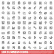 © ylivdesign - 100 business icons set, outline style