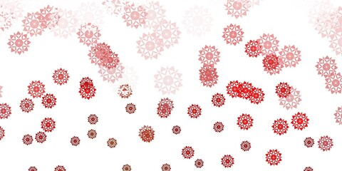 Wall Mural - Light green, red vector pattern with colored snowflakes.