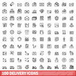 © ylivdesign - 100 delivery icons set, outline style