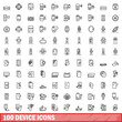 © ylivdesign - 100 device icons set, outline style