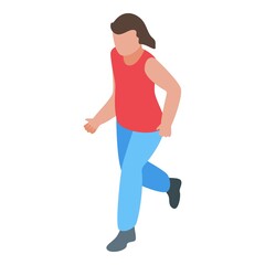 Poster - running girl icon isometric vector. woman sport