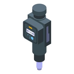 Poster - Digital micrometer icon isometric vector. Ruler equipment