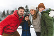 © Louis-Photo - Portrait of a four Family On forest Winter season