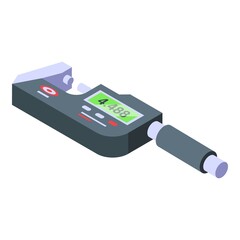 Poster - Digital micrometer tool icon isometric vector. Ruler equipment