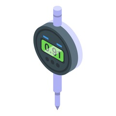 Poster - Engineering digital micrometer icon isometric vector. Ruler equipment