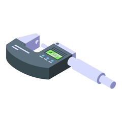 Poster - Industrial micrometer icon isometric vector. Steel measure