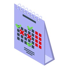 Poster - Event schedule calendar icon isometric vector. Planner time