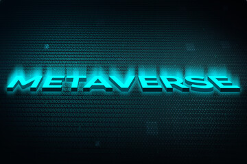 Poster - Abstract Metaverse Concept Background Wallpaper with 3D Text Design