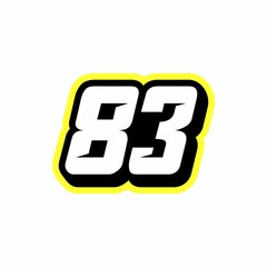 Sticker - Racing number 83 logo design inspiration