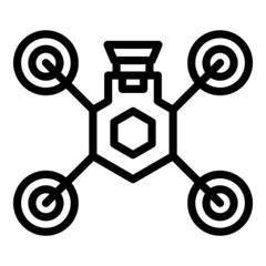 Poster - City copter icon outline vector. Aerial drone