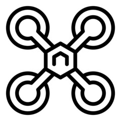 Poster - Fly drone icon outline vector. Aerial camera