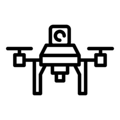 Poster - Future drone icon outline vector. Aerial camera