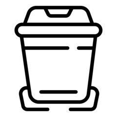 Poster - Plastic can icon outline vector. Trash bag