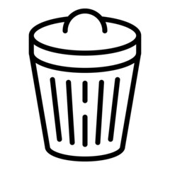 Poster - Metal garbage bin icon outline vector. Trash bag