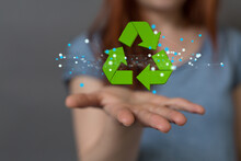 Green Recycling Symbol For Clean Energy