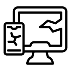 Poster - Electronic garbage icon outline vector. Trash bin bag