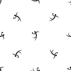 Canvas Print - seamless pattern of repeated black handball symbols. elements are evenly spaced and some are rotated