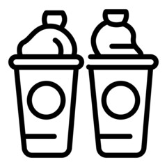 Poster - garbage bin cart icon outline vector. waste trash