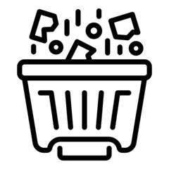 Poster - paper sack bag icon outline vector. trash bin