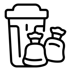 Poster - Plastic trash bag icon outline vector. Garbage bin
