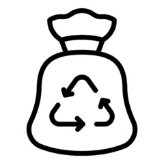 Poster - Recycle bag icon outline vector. Trash bin