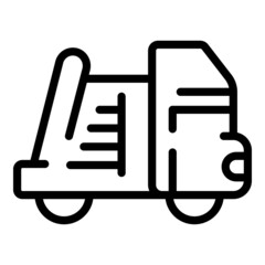 Poster - Garbage truck icon outline vector. Trash bag