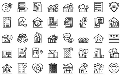 Wall Mural - Social housing icon outline vector. Home work