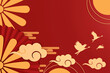 happy chinese new year banner design. year of the tiger. space for text. The Chinese character - Good Luck and happy chinese new year. 3D illustration