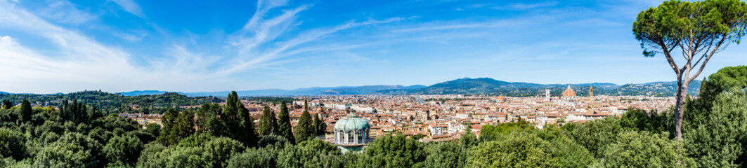 Panoramic view of Florence on a beautiful day, Tuscany, Italy