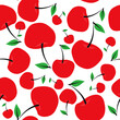 Illustration of seamless patern fruit cherry. background for printing on tablecloths, kitchen towels, napkins and linen, pillowcases, handkerchief, children's clothing, household goods.
