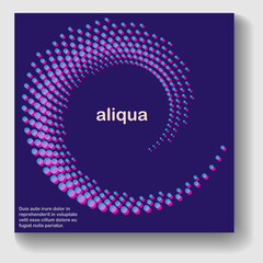 Poster - Purple halftone spiral with dots.Abstract vector background.