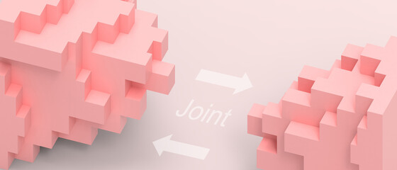Aufkleber - Creative idea. Business concept and conception of business management of people in the organization on Red. copy space, digital, banner -3d Rendering