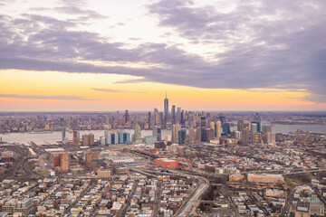 Wall Mural - Aerial view of New York City skyline cityscape of Manhattan in USA
