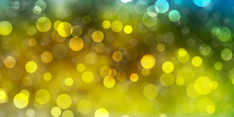 Wall Mural - Light Blue, Yellow vector background with circles.