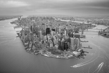 Fototapete - Aerial view of New York City skyline cityscape of Manhattan in USA